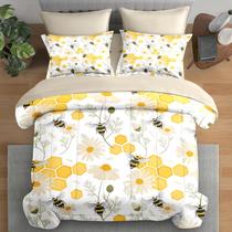 Conjunto de edredom Pamnest Queen Size Bees Honey Flower, 7 unidades Conjunto de edredom Pamnest Queen Size Bees Honey Flower, 7 unidades