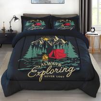 Conjunto de Edredom Pamnest Queen Vintage Macio 3 Peças de Roupa de Cama