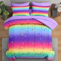 Conjunto de edredom Pamnest Rainbow Polka Dot Queen Size 7 unidades Conjunto de edredom Pamnest Rainbow Polka Dot Queen Size 7 unidades
