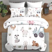 Conjunto de edredom Pamnest Twin Size Farm Animal Cow, 5 peças de roupa de cama Conjunto de edredom Pamnest Twin Size Farm Animal Cow, 5 peças de roupa de cama