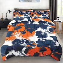 Conjunto de edredom Pamnest Twin Size Orange Blue Flower, 2 peças Conjunto de edredom Pamnest Twin Size Orange Blue Flower, 2 peças