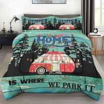 Conjunto de edredom Pamnest Twin Size RV Funny Vintage Soft, 2 unidades Conjunto de edredom Pamnest Twin Size RV Funny Vintage Soft, 2 unidades