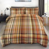 Conjunto de edredom Pamnest Woodland Brown Plaid, tamanho completo, 3 unidades Conjunto de edredom Pamnest Woodland Brown Plaid, tamanho completo, 3 unidades