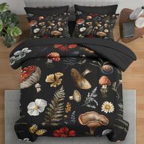 Conjunto de edredom Pamnest Woodland Mushroom Twin Size, 5 unidades Conjunto de edredom Pamnest Woodland Mushroom Twin Size, 5 unidades