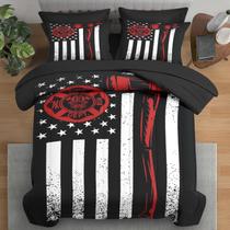 Conjunto de edredom Panest American Flag Vintage, tamanho completo, 7 unidades Conjunto de edredom Panest American Flag Vintage, tamanho completo, 7 unidades