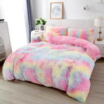 Conjunto de edredom PERFEMET Pink Faux Fur Fluffy Twin Size Conjunto de edredom PERFEMET Pink Faux Fur Fluffy Twin Size