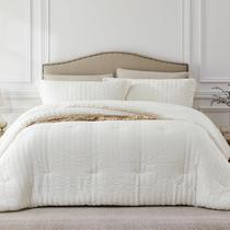 Conjunto de edredom Quataly Beige Queen com 1 edredom e 2 estojos