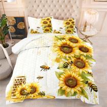 Conjunto de Edredom Queen Coutuechen Sunflower - Com 2 Fronhas