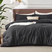 Conjunto de edredom queen size Bedsure, 249 x 249 cm, preto
