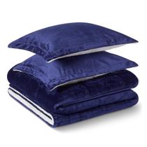 Conjunto de Edredom Reversível Sherpa Azul Marinho Queen Amazon Basics Conjunto de Edredom Reversível Sherpa Azul Marinho Queen Amazon Basics