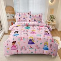 Conjunto de edredom SIRDO Kids Magical Princess Twin Size 5 peças