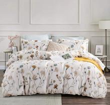 Conjunto de edredom SLEEPBELLA Queen Size 600 TC de algodão branco floral Conjunto de edredom SLEEPBELLA Queen Size 600 TC de algodão branco floral