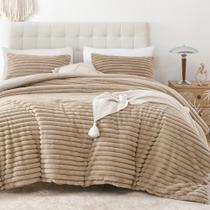 Conjunto de edredom Smoofy Fluffy Linen Fleece King com 2 fronhas Conjunto de edredom Smoofy Fluffy Linen Fleece King com 2 fronhas