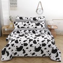 Conjunto de edredom SUCSES Cow Print Queen Size com lençóis, 8 unidades Conjunto de edredom SUCSES Cow Print Queen Size com lençóis, 8 unidades