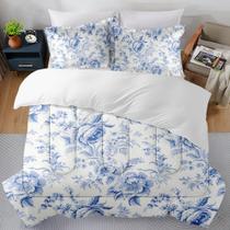 Conjunto de edredom SUMIANYH Queen Size com 2 fronhas azuis