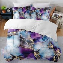 Conjunto de edredom SUMIANYH Queen Size com 2 fronhas Gold Leaf