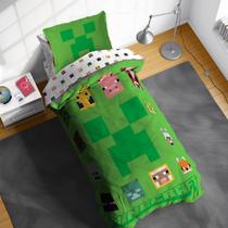 Conjunto de edredom Sunny Side Up Minecraft Twin Kids, 5 peças