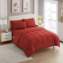 Conjunto de Edredom Sweet Home Collection 7 Peças - Queen - Vermelho Conjunto de Edredom Sweet Home Collection 7 Peças - Queen - Vermelho