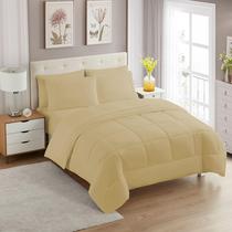 Conjunto de edredom Sweet Home Collection, 7 peças, tamanho completo, Camel