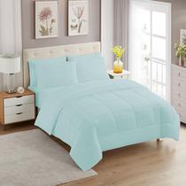 Conjunto de edredom Sweet Home Collection Aqua Queen 7 peças