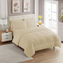 Conjunto de edredom Sweet Home Collection Beige completo de 7 peças