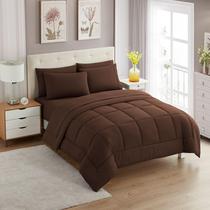 Conjunto de Edredom Sweet Home Collection Brown Twin - 5 Peças