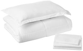 Conjunto de Edredom Sweet Home Collection Dobby White Twin - 6 Peças