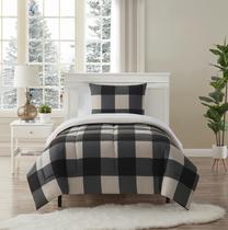 Conjunto de Edredom Sweet Home Collection - Padrão Buffalo Plaid - Tamanho Twin