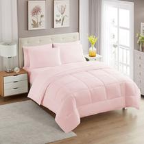 Conjunto de Edredom Sweet Home Collection Pale Pink Twin XL 7 Peças