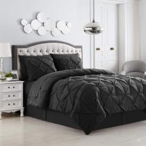 Conjunto de Edredom Sweet Home Collection Pintuck Black Queen Size Conjunto de Edredom Sweet Home Collection Pintuck Black Queen Size