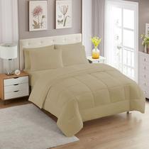 Conjunto de edredom Sweet Home Collection Taupe Queen 7 peças Conjunto de edredom Sweet Home Collection Taupe Queen 7 peças