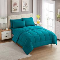 Conjunto de edredom Sweet Home Collection Teal Full 7 peças