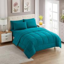 Conjunto de edredom Sweet Home Collection Teal Twin, 5 peças