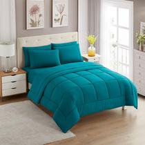 Conjunto de Edredom Sweet Home Collection Teal Twin XL 7 Peças
