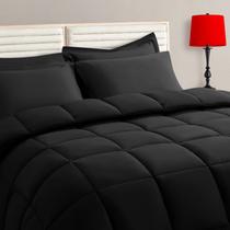 Conjunto de edredom TAIMIT Black, tamanho completo, 7 peças para toda a temporada Conjunto de edredom TAIMIT Black, tamanho completo, 7 peças para toda a temporada