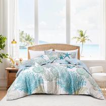 Conjunto de edredom Tritard Coastal King Size de 3 peças All Seasons Conjunto de edredom Tritard Coastal King Size de 3 peças All Seasons