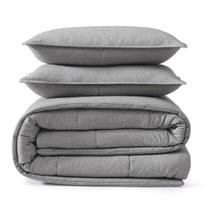 Conjunto de edredom UGG Leonora Lightweight Down Alt King Light Grey