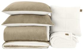 Conjunto de edredom UGG Remina King-California King, 5 peças de bétula