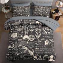 Conjunto de edredom WeCozy Chemistry Science Skull Twin Size, 5 unidades Conjunto de edredom WeCozy Chemistry Science Skull Twin Size, 5 unidades