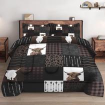 Conjunto de edredom WeCozy Full Size com 2 fronhas marrons