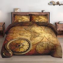 Conjunto de edredom WeCozy Full Size com 2 fronhas World Map