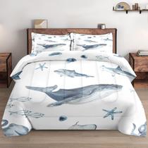 Conjunto de edredom WeCozy Queen Size com 2 fronhas Ocean Animal