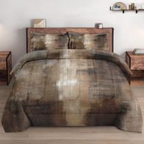Conjunto de edredom WeCozy Twin Size bege, marrom com fronha