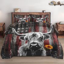 Conjunto de Edredom WeCozy Twin Size - Highland Cow Animal (2 Peças)