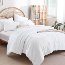 Conjunto de edredom weigelia Queen White Microfiber 3 peças reversível
