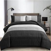 Conjunto de edredom WONGS BEDDING Black King com 1 edredom e 2 estojos