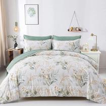 Conjunto de edredom WONGS BEDDING Botanical Queen 7 peças verdes