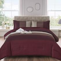 Conjunto de edredom WONGS BEDDING Burgundy King com 2 fronhas Conjunto de edredom WONGS BEDDING Burgundy King com 2 fronhas