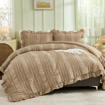 Conjunto de edredom WONGS BEDDING Khaki Ruffle Farmhouse King