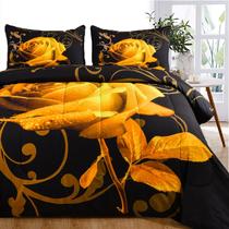 Conjunto de edredom WONGS BEDDING Yellow King com 2 fronhas